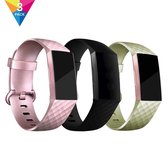 YONO Bandjes 3-pack – Fitbit Charge 3 en 4 – Rose Gold/Zwart/Goud – Large