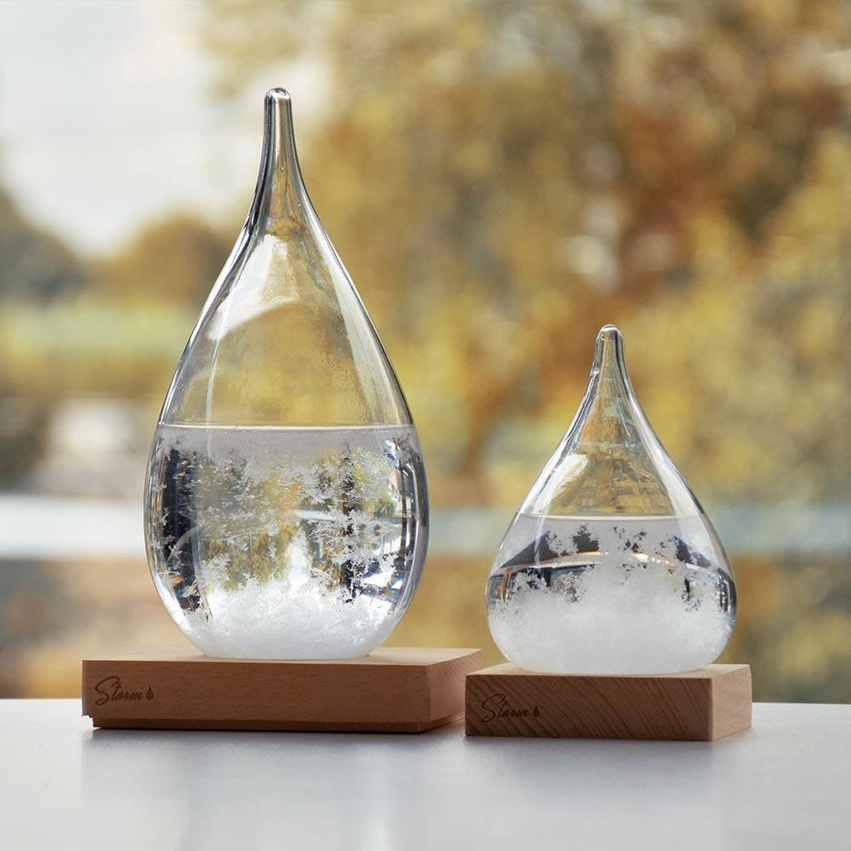 barómetro de vidrio de agua transparant decoración de escritorio mikamax barometer storm globe 