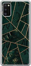 Samsung A41 hoesje siliconen - Abstract groen | Samsung Galaxy A41 case | groen | TPU backcover transparant