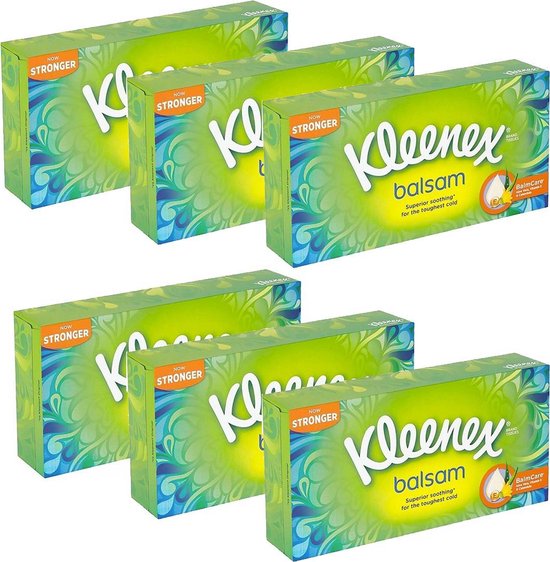Mouchoirs Kleenex Balsam - 3 plis - pack économique - 6 x 72 pièces |  bol.com
