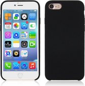 Voor iPhone 8 & 7 Pure Color Liquid Silicone + PC Shockproof Defender Case (zwart)