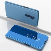 Voor OPPO Reno2 / Reno2 F vergulde spiegel horizontale flip lederen tas met houder (blauw)