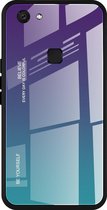 Voor Vivo V7 Gradient Color Glass Case (paars)