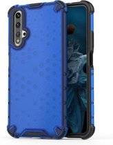 Shockproof Honeycomb PC + TPU Case voor Huaiwei Honor 20 (blauw)