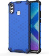 Shockproof Honeycomb PC + TPU Case voor Huawei Honor 8X (blauw)