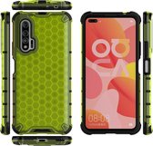 Voor Huawei Nova 6 Shockproof Honeycomb PC + TPU Case (groen)