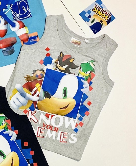 Sonic the Hedgehog Mouwloos Jongens Shirt Maat 92/98