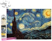 Puzzel Mini stukjes 234 stuks  15,2 x 10,2cm van Gogh sterrenacht