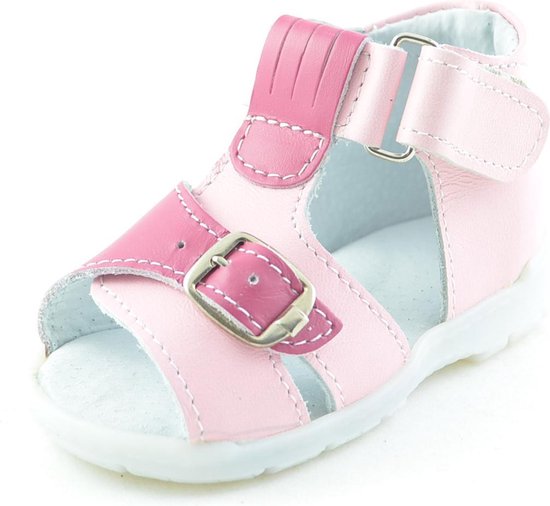Open leren sandalen - zomerschoenen - babyschoenen - eerste stapjes - licht  roze -... | bol.com