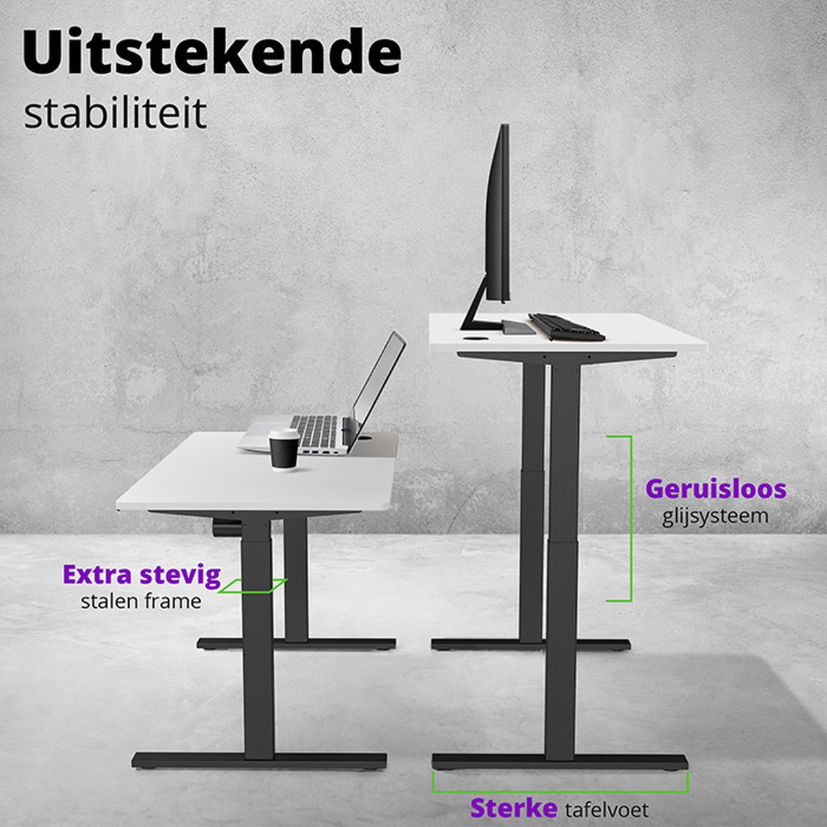 Betaalbarewerkplek Zit sta bureau elektrisch verstelbaar thumbnail 4