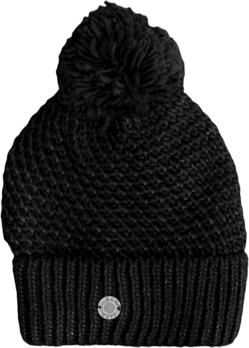 Muts dames fleece met gebreide pompon - lurex