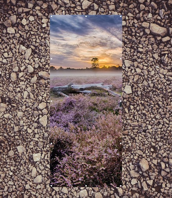 Foto: Grafdoek tijdelijk 75x180cm heide landschap natuur hei gedenkdoek graf graf decoratie herdenking tijdelijke grafbedekking gedenkmonument grafmonument