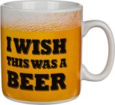 Chope à bière XL - Mug à café avec texte - Tasse à café 700 ml - Grand mug « J'aimerais que ce soit une bière » - Cadeau Vaderdag - Cadeau Bières rigolo - Cadeau homme