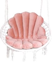 Handgemaakte hangstoelkussen schelp / shell vorm van CLEANABOO® stof - Geschikt voor binnen en buiten - Oeko-Tex certificaat - Prachtige afwerking - Velvet Roze