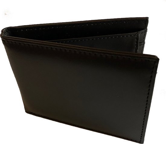 Stoere billfold portemonnee voor heren – zwart buffelleer met een robu