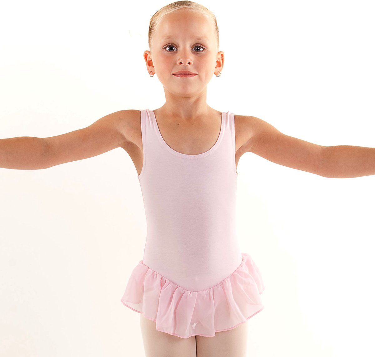 Balletpakje “Balletdanseresje” | Met rokje | Meisje | Roze | Ballet pak | Maat 140/146 - 12 jaar
