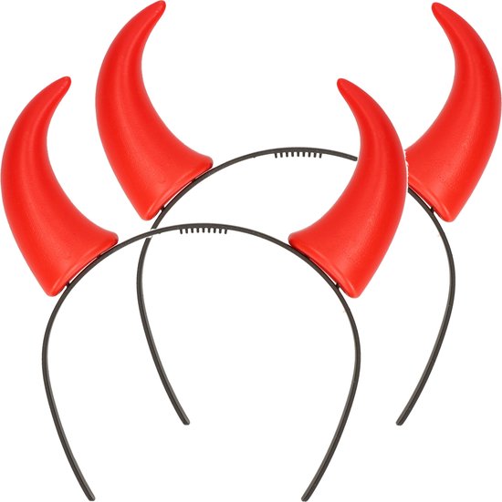 Bandeau Cornes De Diable Halloween – Avec Plumes Rouges, Taille Unique, Pour Femmes Et Filles - 4
