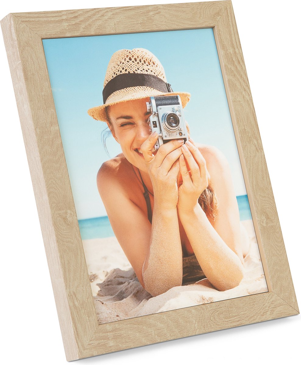 Fotolijst 20x25cm, naturel. Hout, plat profiel. GB 02852