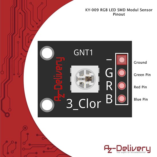 AZDelivery 5 x KY-009 RGB LED SMD Module Sensor compatibel met Arduino ...
