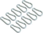 AMIG Karabijnhaak 5 x 50mm – Gegalvaniseerd Staal – 10 stuks – carabiner – musketonhaak