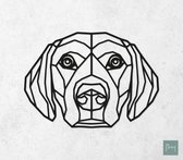 Laserfabrique Wanddecoratie - Geometrische Hond Labrador Retriever - Medium - Zwart - Geometrische dieren en vormen - Houten dieren - Muurdecoratie - Line art - Wall art