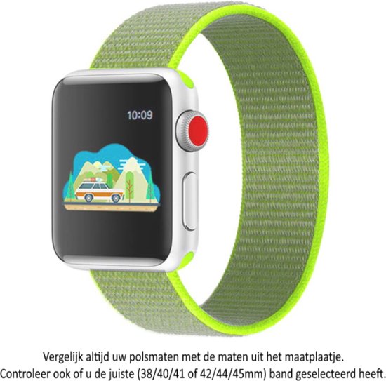 Bracelet de montre en nylon jaune fluo - Grijs - vert pour Apple Watch 1,  2, 3, 4, 5,... | bol