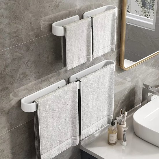 Handdoekrek Badkamer boren en zonder boren Handdoekstang Badkamermeubelrek bol