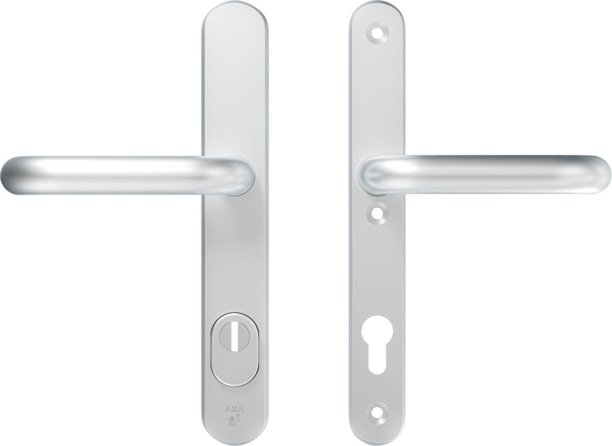 AXA Veiligheidsbeslag (Oval Plus) Smal Aluminium glad: Kruk-Kruk (model U) PC92 met kerntrekbeveiliging SKG***