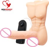 Torso met dildo | Seks pop torso | Vibratiestanden | Inclusief afstandsbediening | Hoogwaardige siliconenrubber | Luxe uitvoering