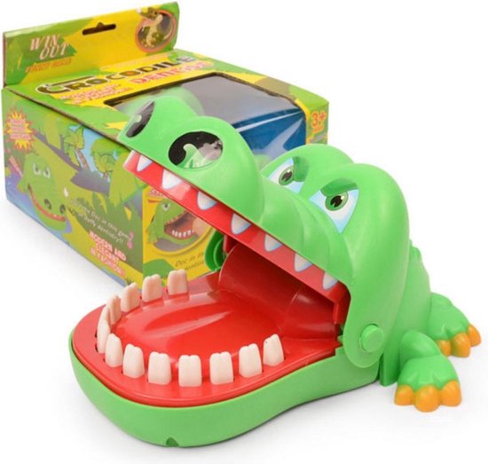 Krokodil Met Kiespijn - Spel Bijtende Krokodil - Krokodil Tanden Spel - Reisspel - Krokodil Met Kiespijn Groen