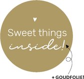 Wensetiket - Stickers - Sweet Things Inside - Rond - Goudfolie - 40 mm - 20 stuks