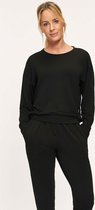 Active Panther T-shirt SABY Comfy TOP Black, Relaxed-fit Long-sleeve Crewneck T-shirt dames, dames loopshirt lange mouwen sport shirt - ademend shirt fitness workout, T-shirt dames sportshirt lange mouwen snel droog elastisch yoga gym,