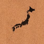 Prikbord Japan kurk | 40x60 cm staand | Fotofabriek Japan kaart