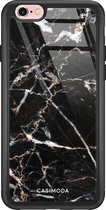 Casimoda® hoesje - Geschikt voor iPhone 6/6s - Marmer Zwart - Luxe Hard Case Zwart - Backcover telefoonhoesje - Zwart