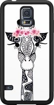 Casimoda® hoesje - Geschikt voor Samsung Galaxy S5 - Giraffe - Zwart TPU Backcover - Giraffe - Rood