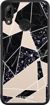 Casimoda® telefoonhoesje - Geschikt voor Huawei P Smart (2019) - Abstract Painted - Zwart TPU hoesje - Backcover - Zwart - Geometrisch patroon
