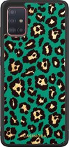 Casimoda® hoesje - Geschikt voor Samsung Galaxy A71 - Luipaard Groen - Zwart TPU Backcover - Luipaardprint - Groen