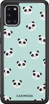 Casimoda® hoesje - Geschikt voor Samsung Galaxy A31 - Panda Print - Zwart TPU Backcover - Panda - Mint