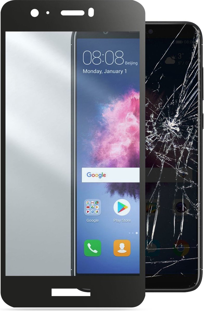 Cellular Line Huawei P Smart, SP gehard glas capsule, zwart