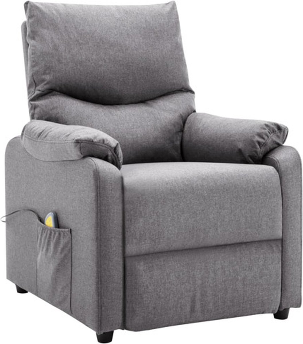 vidaXL Massagestoel Stof Lichtgrijs