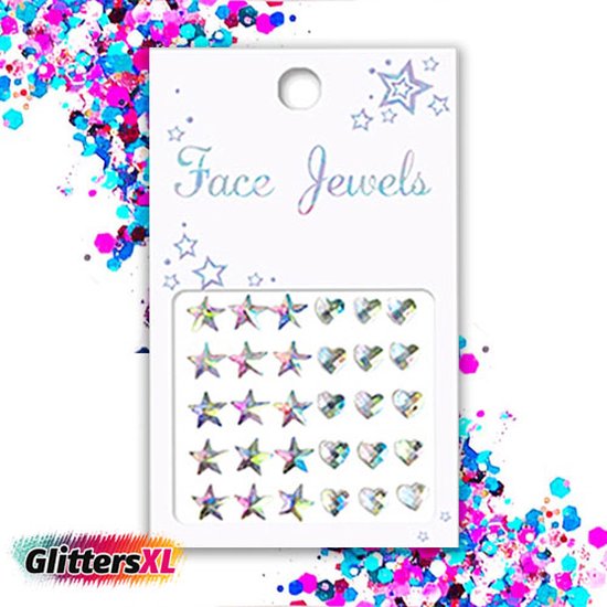 GlittersXL Festival Face Jewels (Diamond Stars Hearts) [Dots Strass