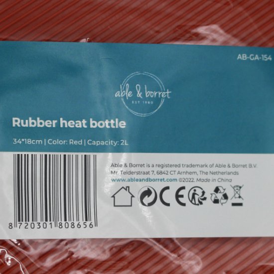Warmtekruik | Kruik | Warmwaterkruik | Rubber | 2 liter | Rood | Able & Borret - Able & Borret