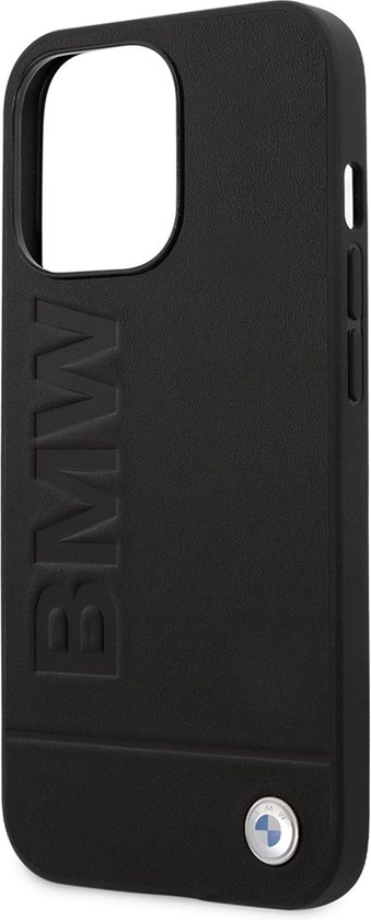 Coque arrière pour iPhone 14 Pro Max - BMW - Zwart uni - Cuir