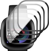 Screenprotector geschikt voor Fitbit Versa 4 / Sense 2 - PET Glasfolie Full Screen Protector - 4 Stuks