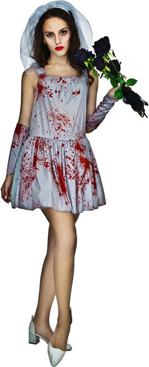 Halloween Kostuum Dames - Horror bruid - Bebloede bruid - Carnavalskleding - Carnaval kostuum dames - Maat M