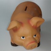 tirelire cochon - 29 cm - argent noir