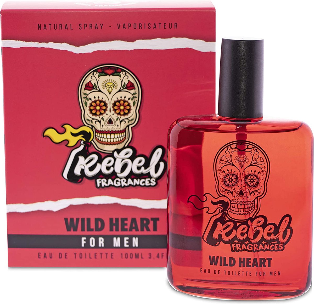 Rebel Fragrances Wild Heart Eau De Toilette Mannen - 100 ml - Mannen Parfum - Mannen Cadeautjes - Verleidelijk en Intrigerend Herengeur