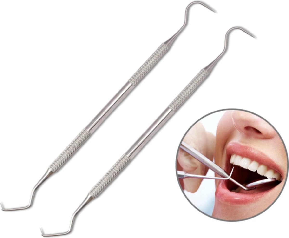 Goedkoopste 2x PD® Tandenstokers - Tandsteen verwijderaar - Tandenragers - Tandsteenhaakje - 17 cm