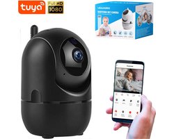 Full HD Wifi Babyfoon met Camera - Met App - Camera Beveiliging - 1290P - Automatisch Volgen - Geluid en Bewegingsdetectie - 4G/5G - Spraakfunctie - Nachtvisie - Zwart
