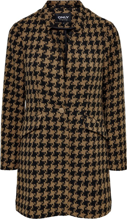 Only Jas Onlcole Check Wool Coat Otw 15208455 Toasted Coconut/black Dames Maat - XS